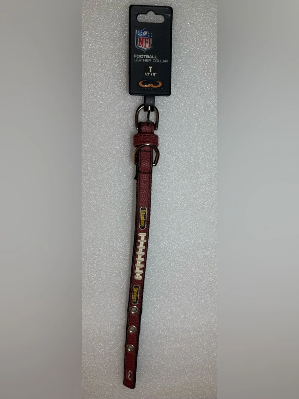 NFL Pittsburgh Steelers Football Leather Pet Collar - Size Small (NWT)
